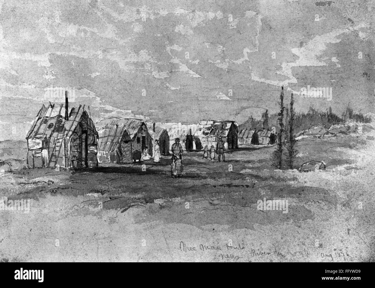 VERNER MICMAC HUTS. /nHuts of Micmac Native Americans of eastern