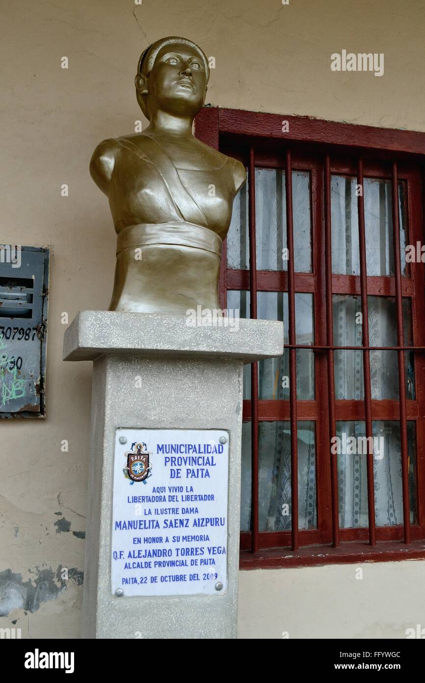 House of Manuelita Sáenz liberator Simon Bolivar in PAITA. Department of Piura .PERU Stock Photo