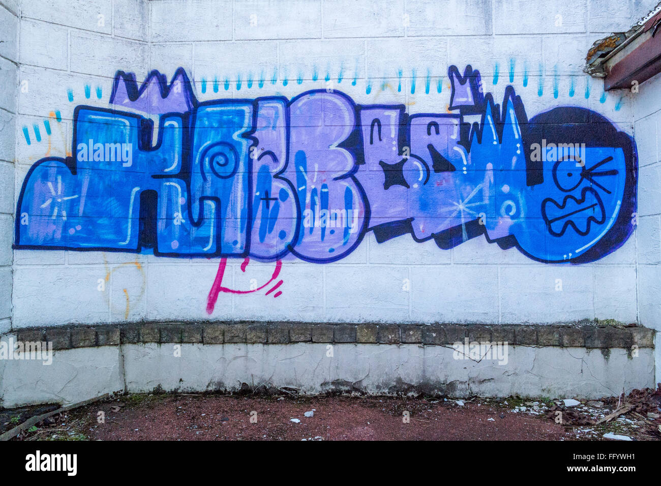 spray painted wall of graffiti Stock Photo - Alamy