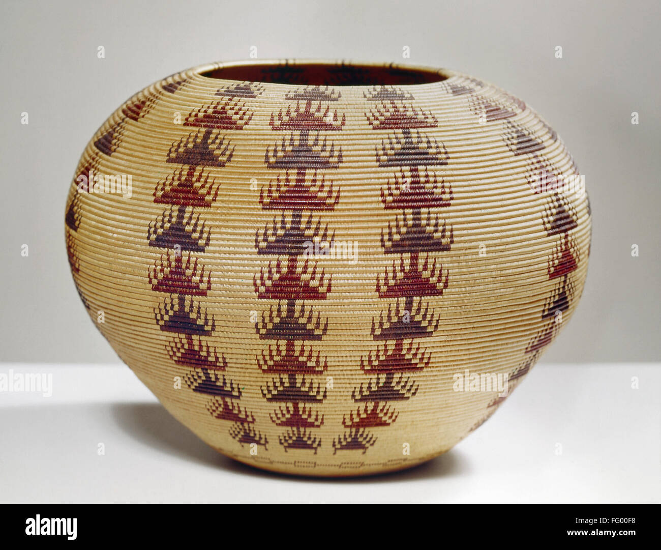 NATIVE AMERICAN BASKET. /nCoiled spherical basket or 'degikup,' made by