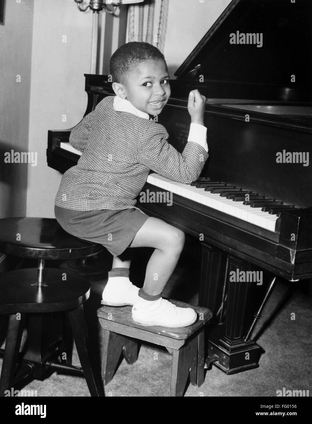 SUGAR CHILE ROBINSON /n(1938- ). Frank Isaac Robinson, American child  prodigy pianist. Photograph, 1946 Stock Photo - Alamy