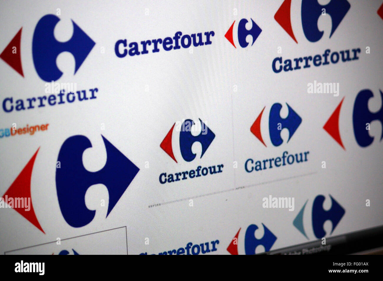 Markenname: 'Carrefour'. Stock Photo
