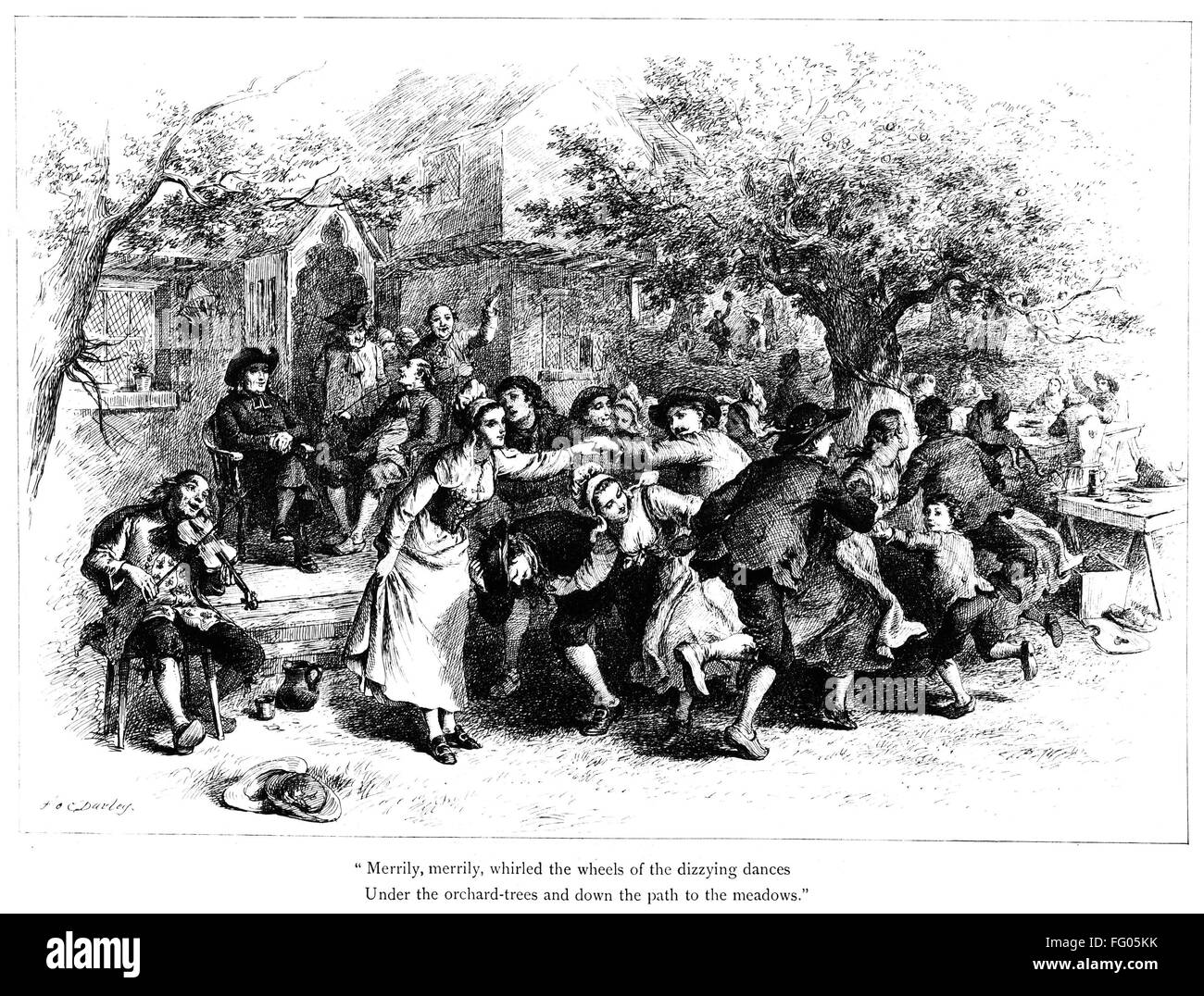 LONGFELLOW: EVANGELINE. /n'Merrily, merrily, whirled the wheels of the ...