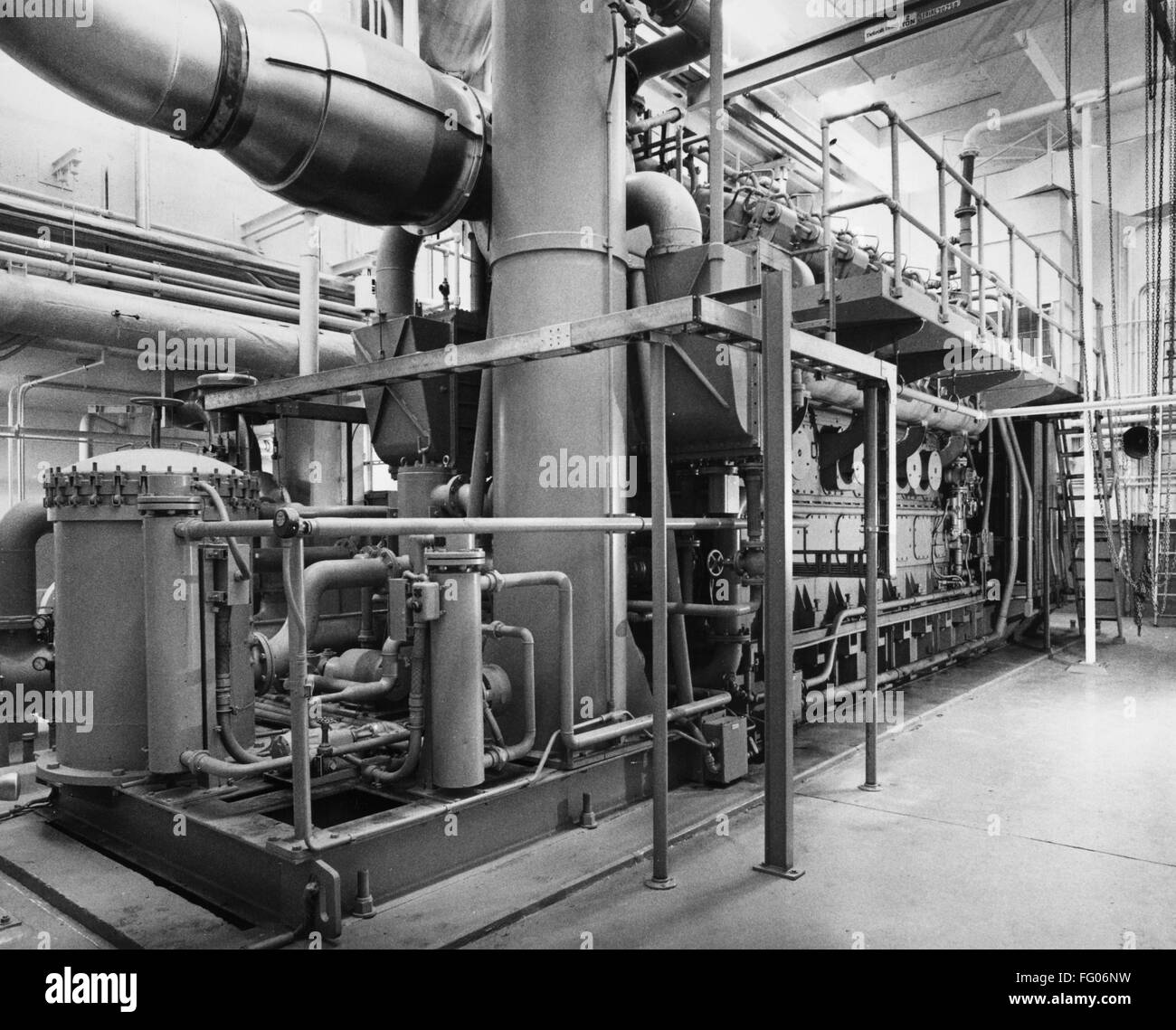 NUCLEAR POWER PLANT, 1974. /nAuxiliary equipment with standby diesel ...