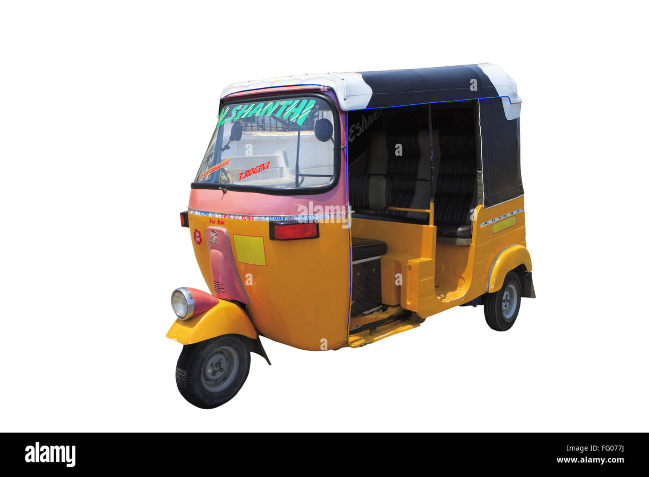 Auto rickshaw on white background Stock Photo