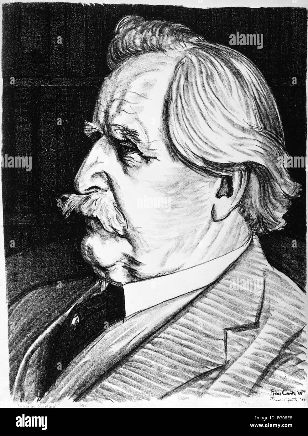HAMLIN GARLAND (18601940). /nAmerican writer. Lithograph by Franz