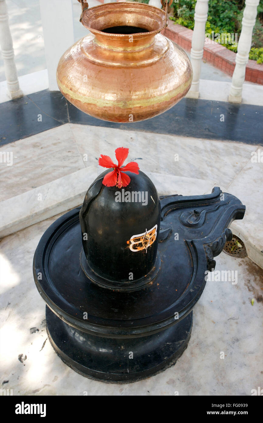 Shiva Lingam at Khandoba Hindu god temple , Nasik , Maharashtra , India Stock Photo