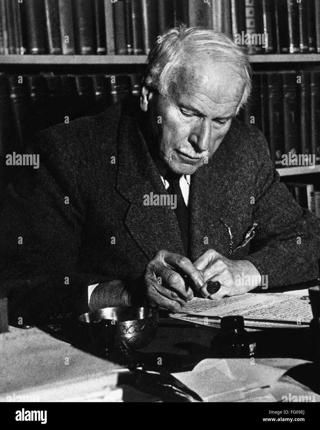 CARL GUSTAV JUNG (1875-1961). /nSwiss psychologist and psychiatrist. Photograph, mid 20th century. Stock Photo