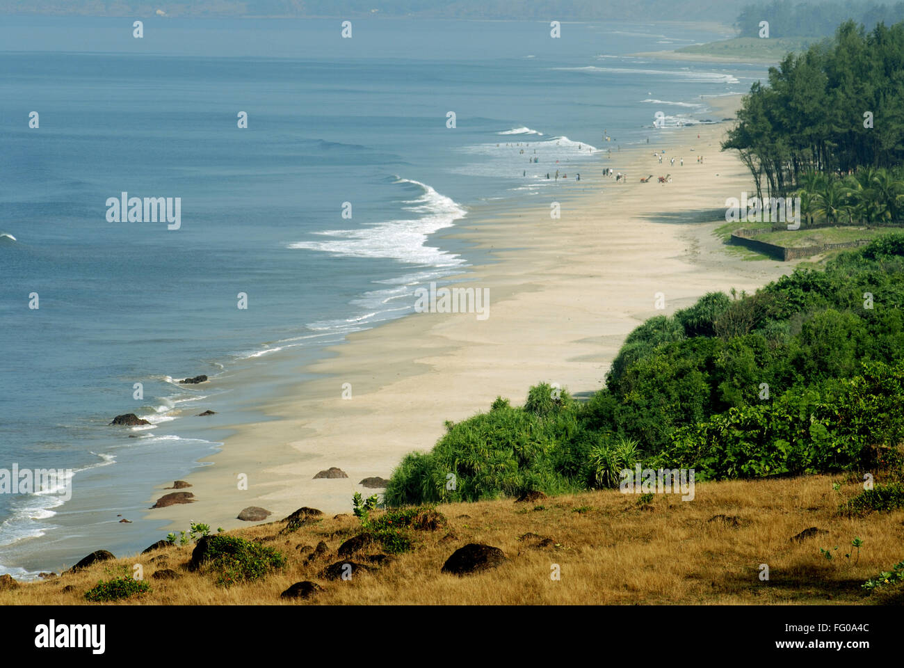 Aerial view of beach , Ganpatipule , Dist Ratnagiri , Maharashtra