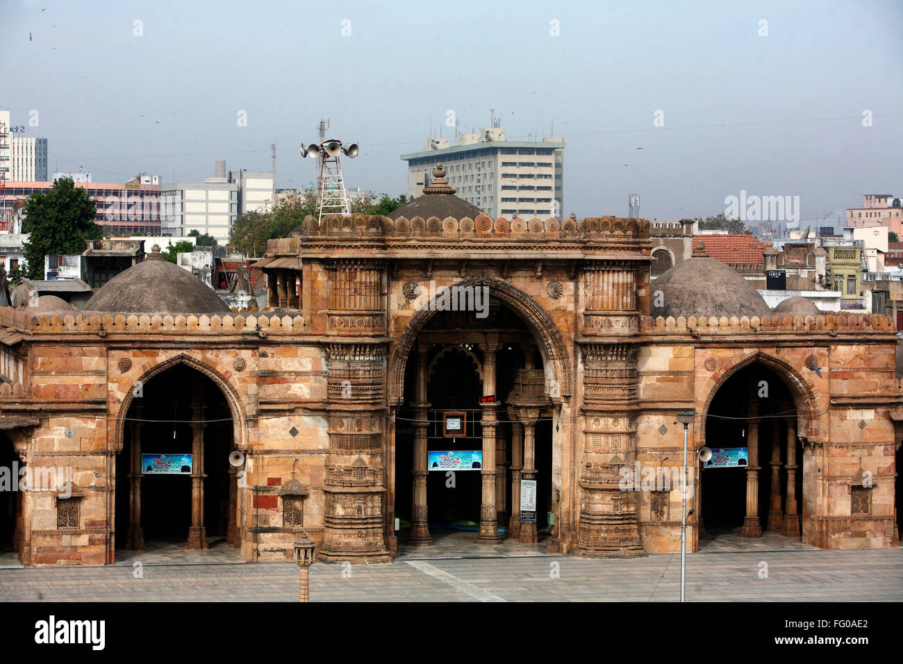 Teen darwaza of jama masjid in 1423 AD ; Ahmedabad ; Gujarat ; India Stock Photo