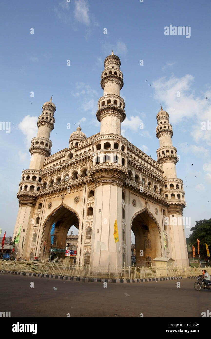 Charminar monument and mosque , Hyderabad , Andhra Pradesh , Telangana , India , Asia Stock Photo