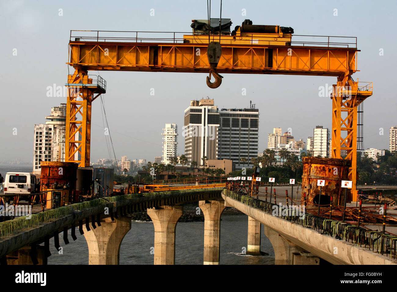 Hotels Sea Rock and Taj Lands End construction Bandra Worli Sea link