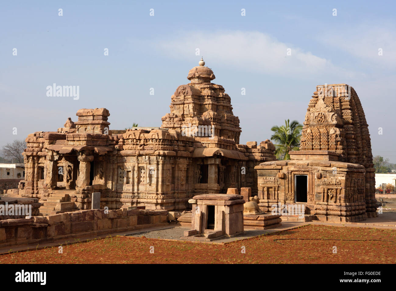 Mallikarjuna Temple on right Kashivishvanatha Temple Pattadakal UNESCO World Heritage site Chalukya Bagalkot Karnataka India Asia Indian Asian Stock Photo