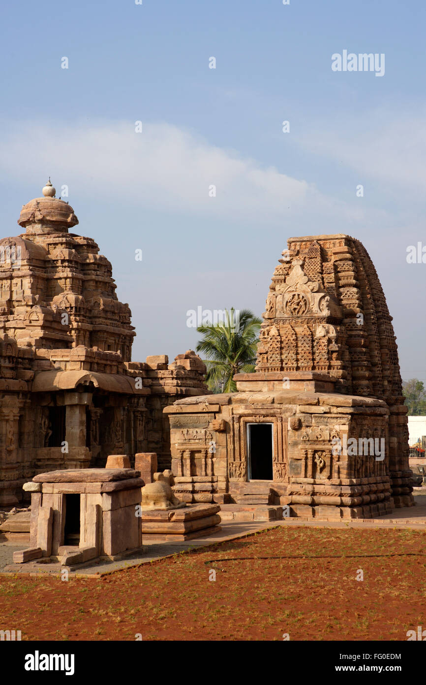 Kashivishvanatha Temple , Pattadakal , UNESCO World Heritage site, Chalukya Bagalkot , Deccan plateau, Karnataka Stock Photo