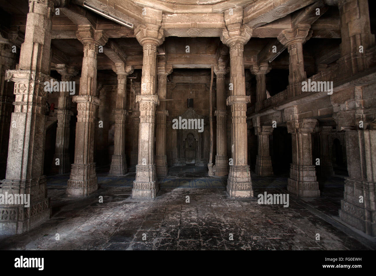 Inside view of Bibiji mosque in Ahmedabad ; Gujarat ; India heritage Stock Photo