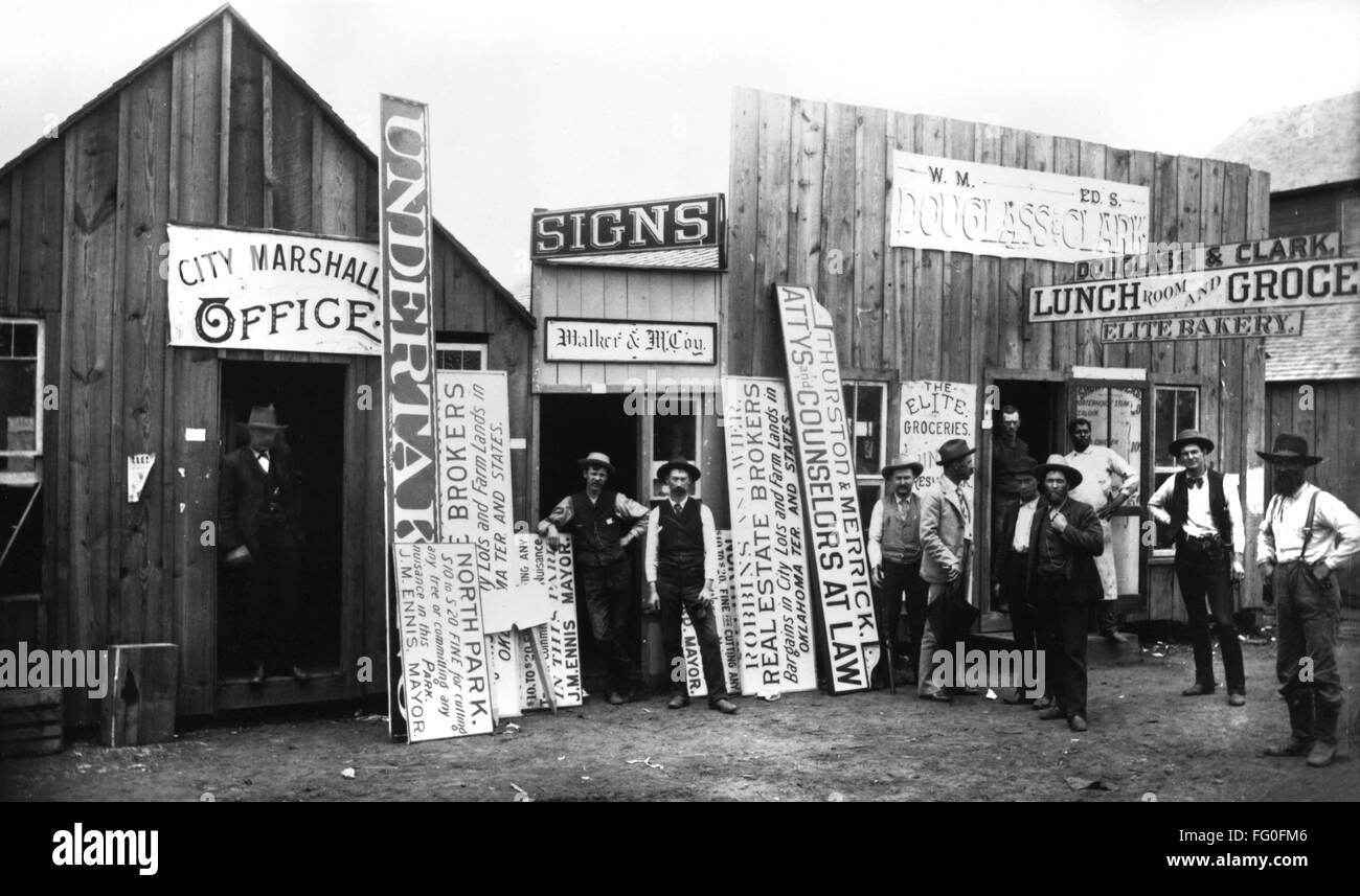 OKLAHOMA GUTHRIE, 1889. /nBuildings on Harrison Avenue in Guthrie