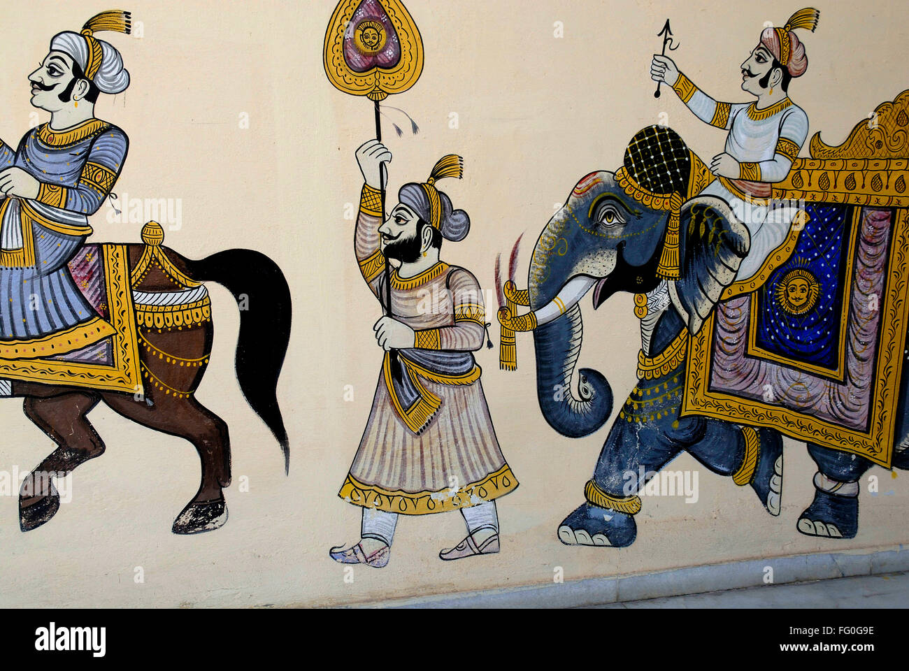 Rajasthani wall painting , Udaipur , Rajasthan , India Stock Photo - Alamy