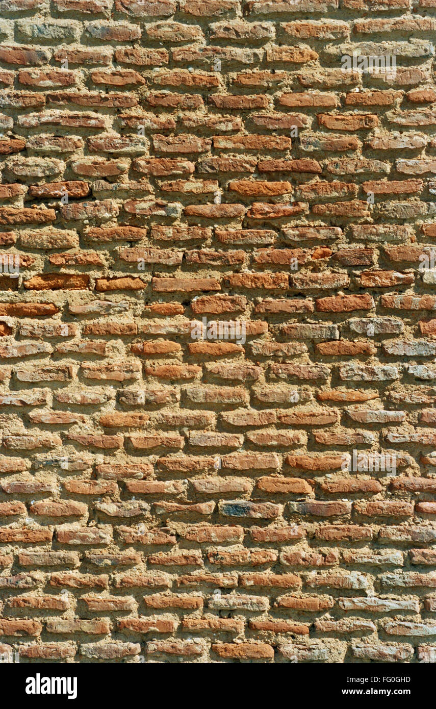 Brick wall , Residency built in 1780 1800 for British , Lucknow , Uttar