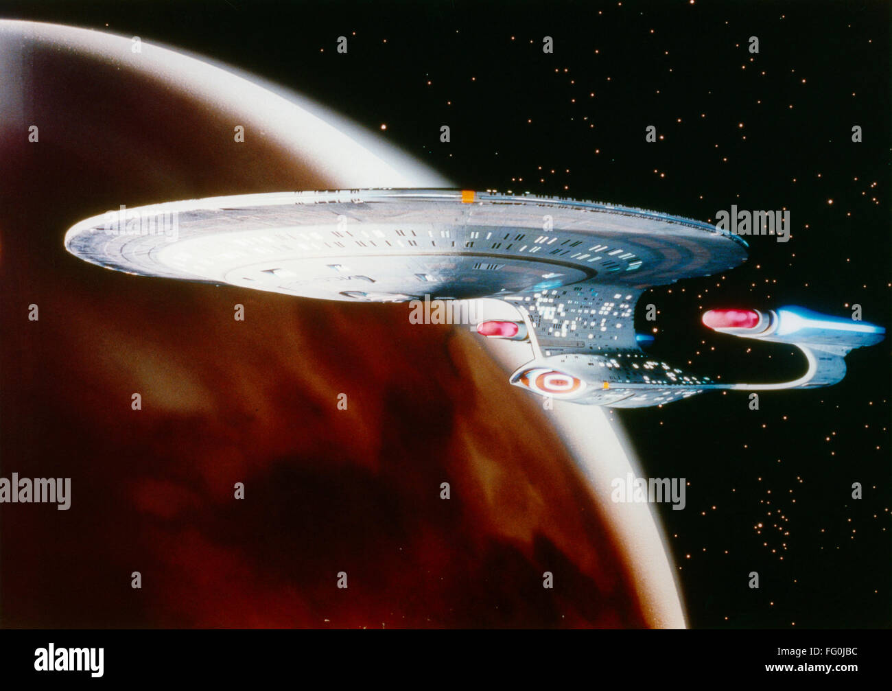 STAR TREK: ENTERPRISE. /nThe Starship Enterprise. Publicity still for the television series, 'Star Trek: The Next Generation,' c1987. Stock Photo