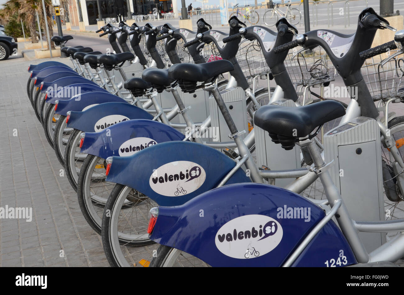 Valenbisi, the bike rental scheme in Valencia Spain Stock Photo