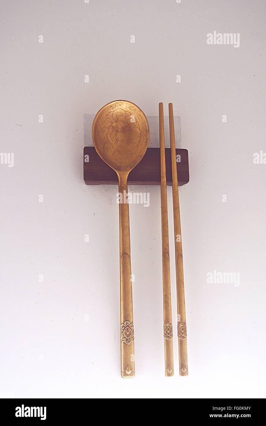 CloseUp Of Spoon And Chopsticks Stock Photo Alamy