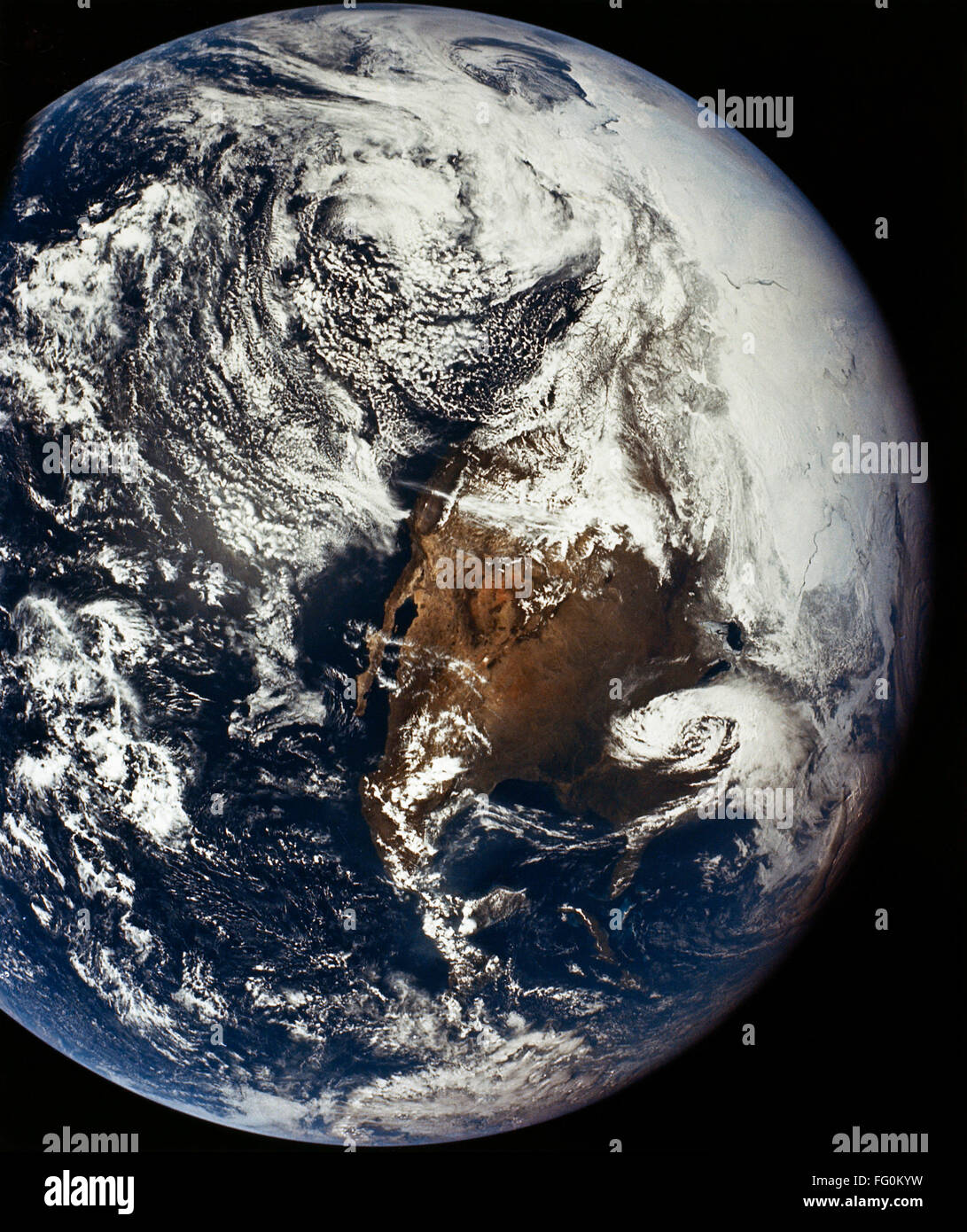 APOLLO 16: EARTH, 1972. /nA view of Earth from the Apollo 16 spacecraft. Photograph, 1972. Stock Photo