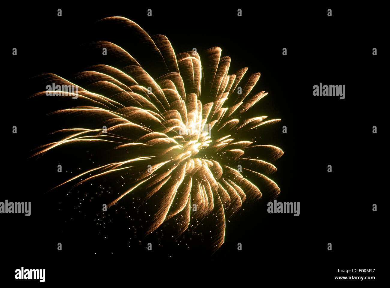 Crackers magnificent firework in sky at night for celebrating Gudi