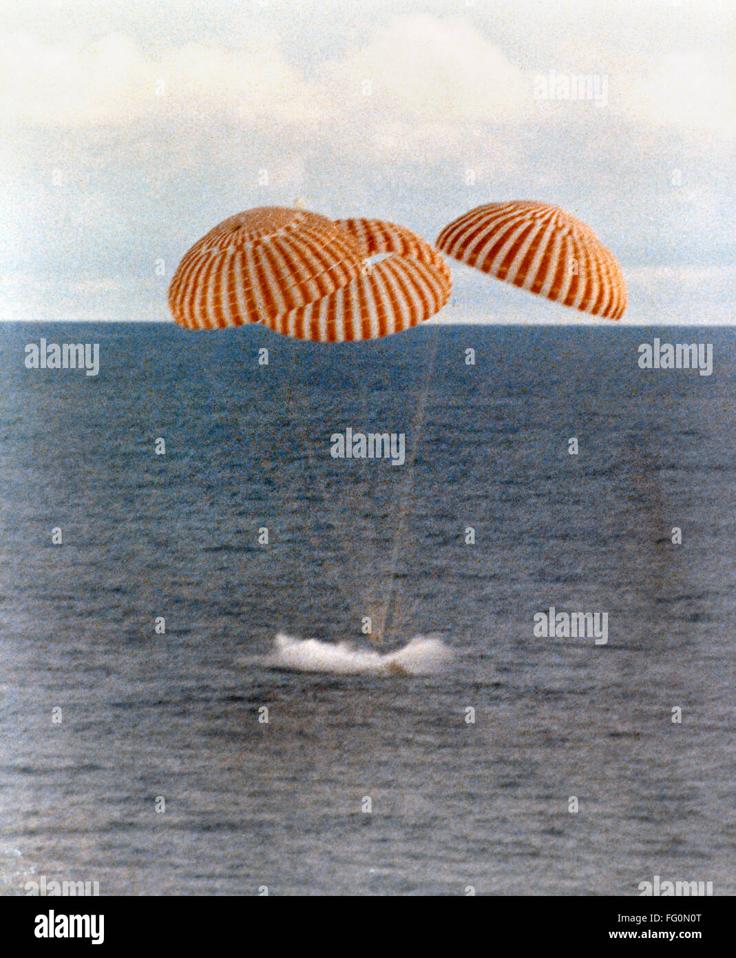 APOLLO 13 SPLASHDOWN, 1970. /nThe splashdown of the Apollo 13 Command Module in the South