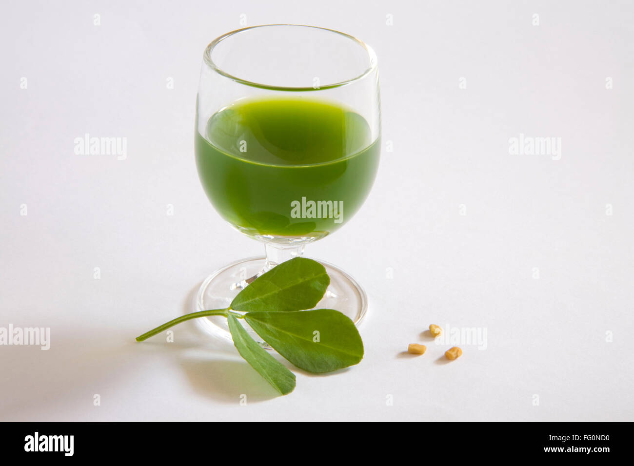 Vegetable , fenugreek Juice , methi ka rus , India Stock Photo Alamy
