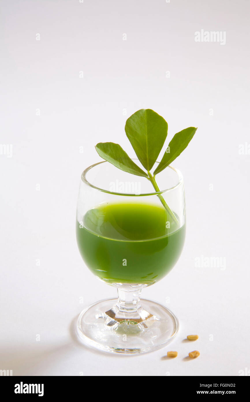 Vegetable , fenugreek Juice , methi ka rus , India Stock Photo Alamy