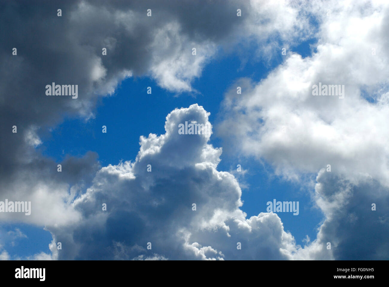 White grey clouds and blue sky , Bombay Mumbai , Maharashtra , India Stock Photo