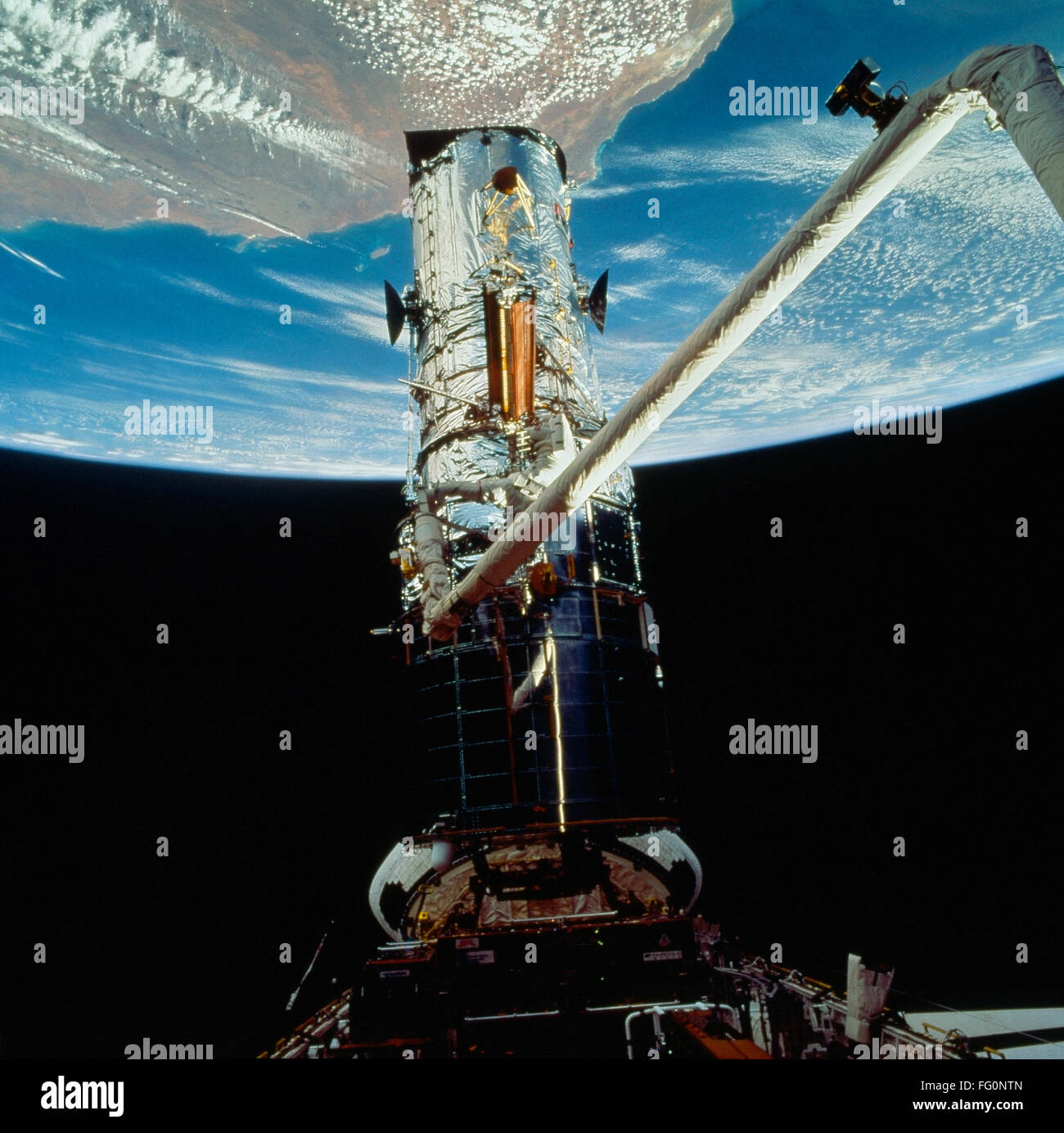 Astronauts work on Hubble in Shuttle Endeavour's payload bay STS-61 Photo Print 