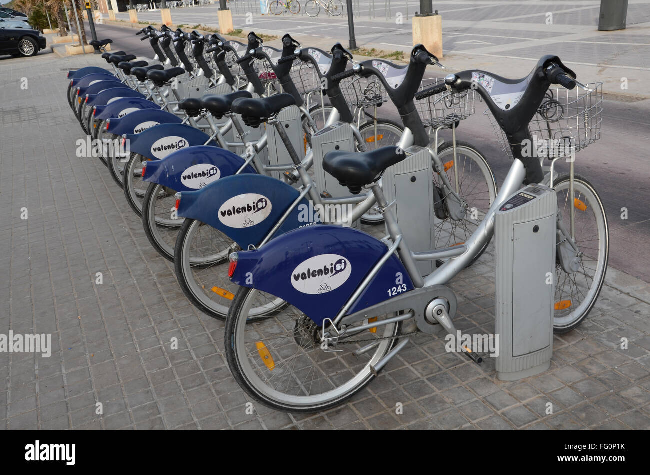 Valenbisi, the bike rental scheme in Valencia Spain Stock Photo