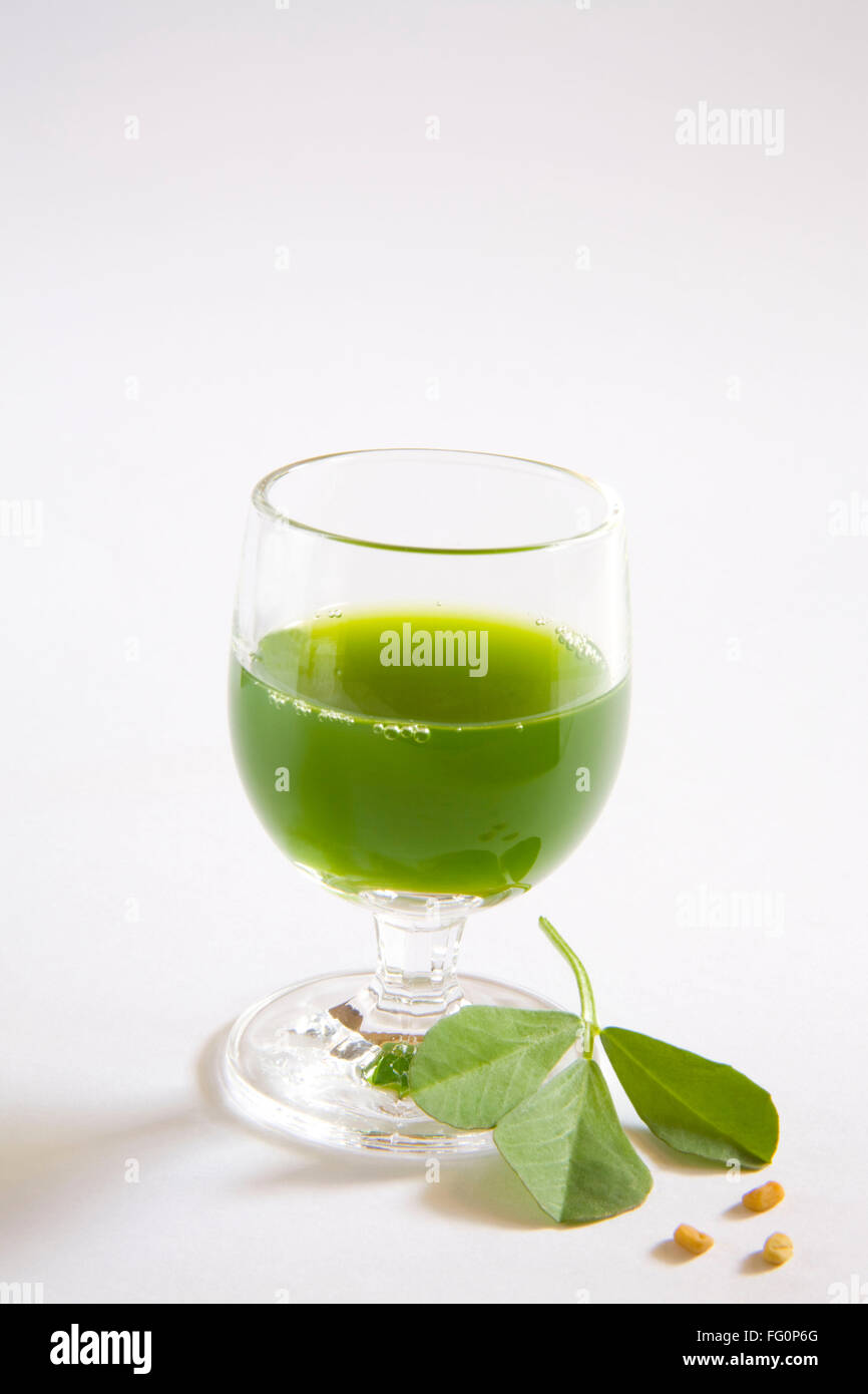 Vegetable , fenugreek Juice , methi ka rus , India Stock Photo Alamy