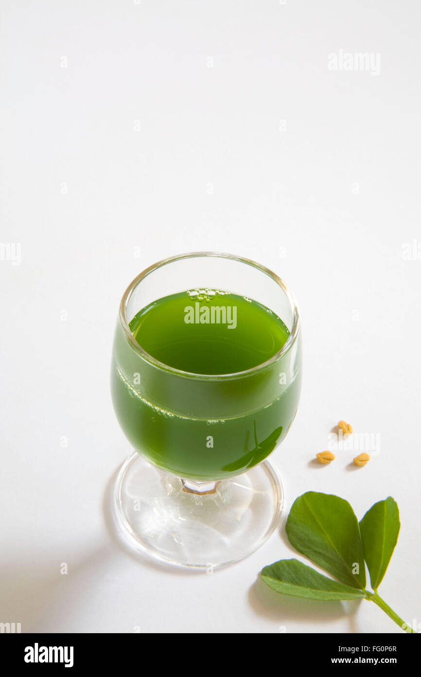 Vegetable , fenugreek Juice , methi ka rus , India Stock Photo Alamy