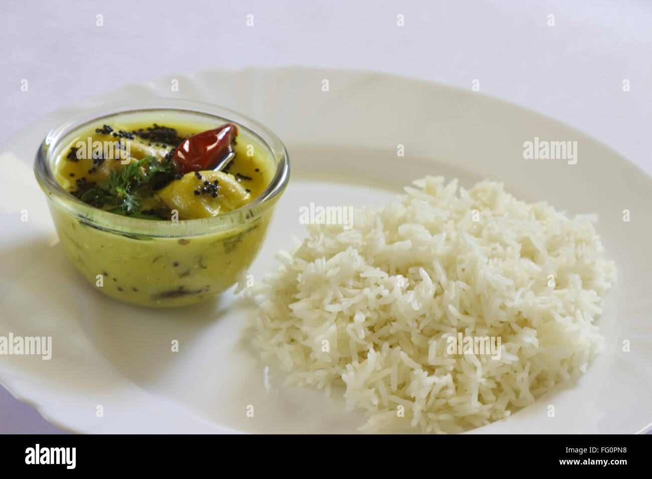 Food , Kadhi pakode and rice made from yoghurt and gram flour , India ...