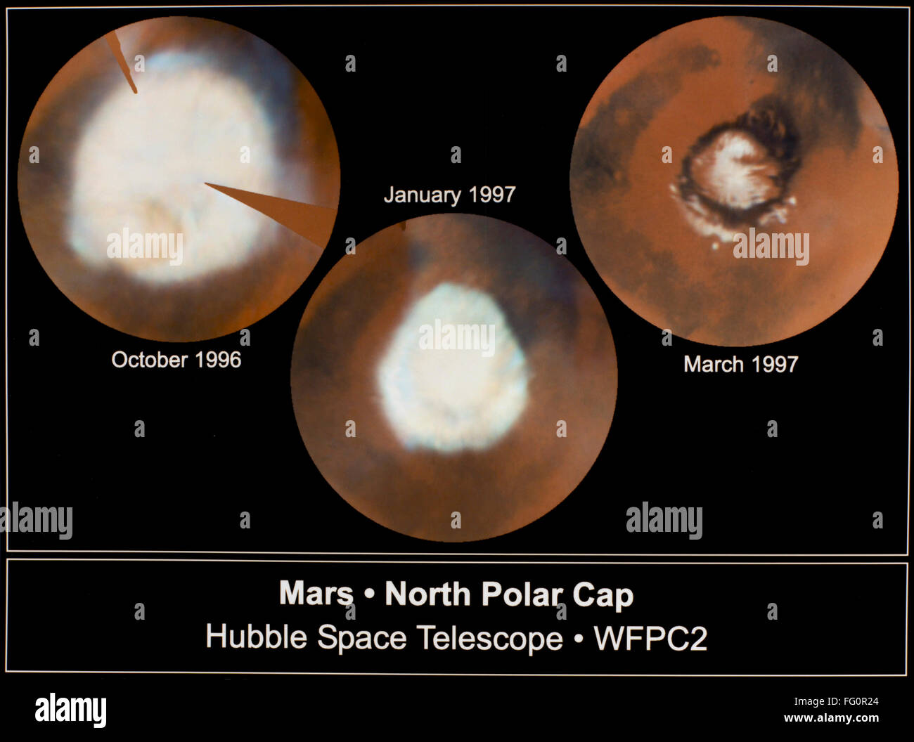 MARS NORTH POLAR CAP. /nMosaics of three sets of photographs of the