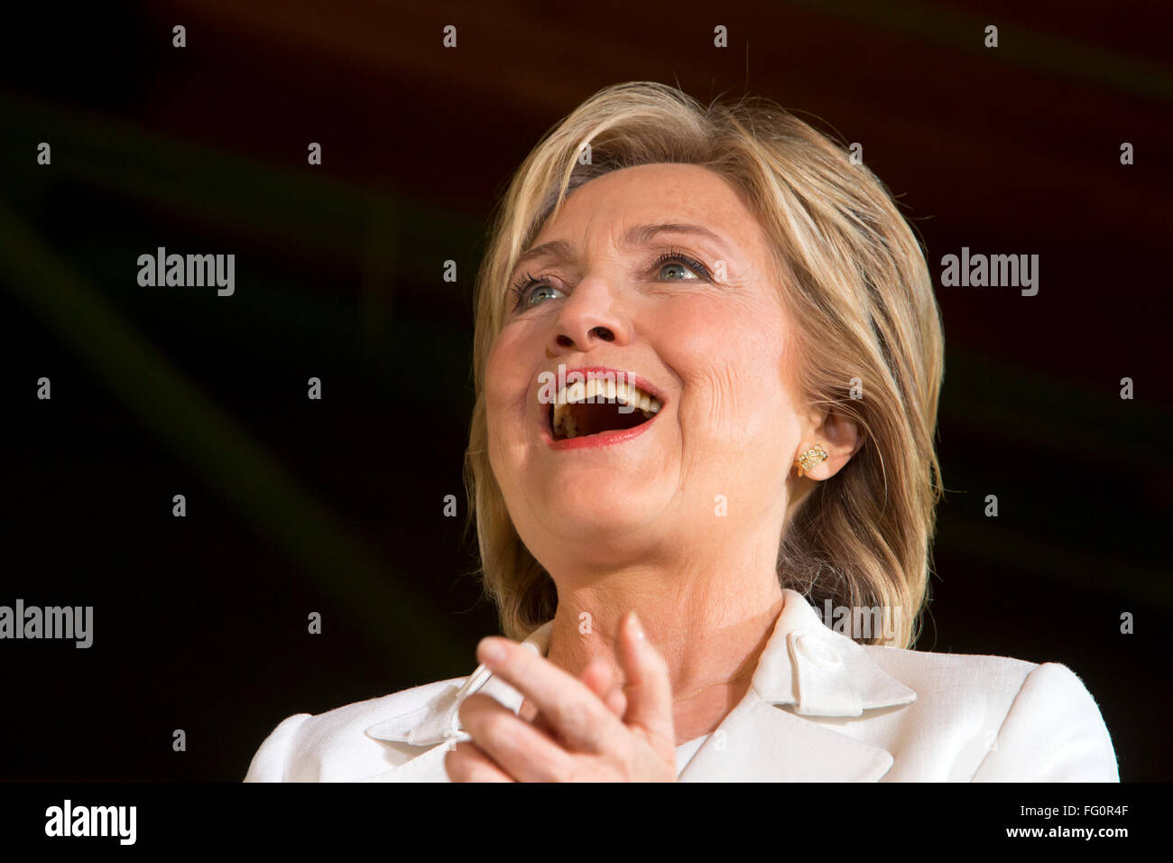 US Presidential candidate Hillary Clinton campaigns in San Antonio, Texas on October 15th, 2015 Stock Photo