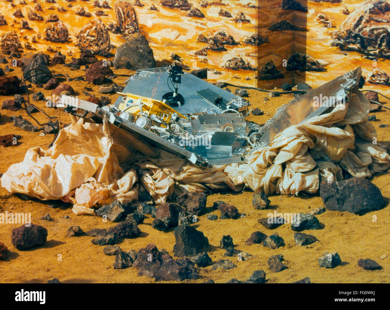SPACE: PATHFINDER, 1995. /nThe Mars Pathfinder and Sojourner during testing. Photograph, 1995. Stock Photo
