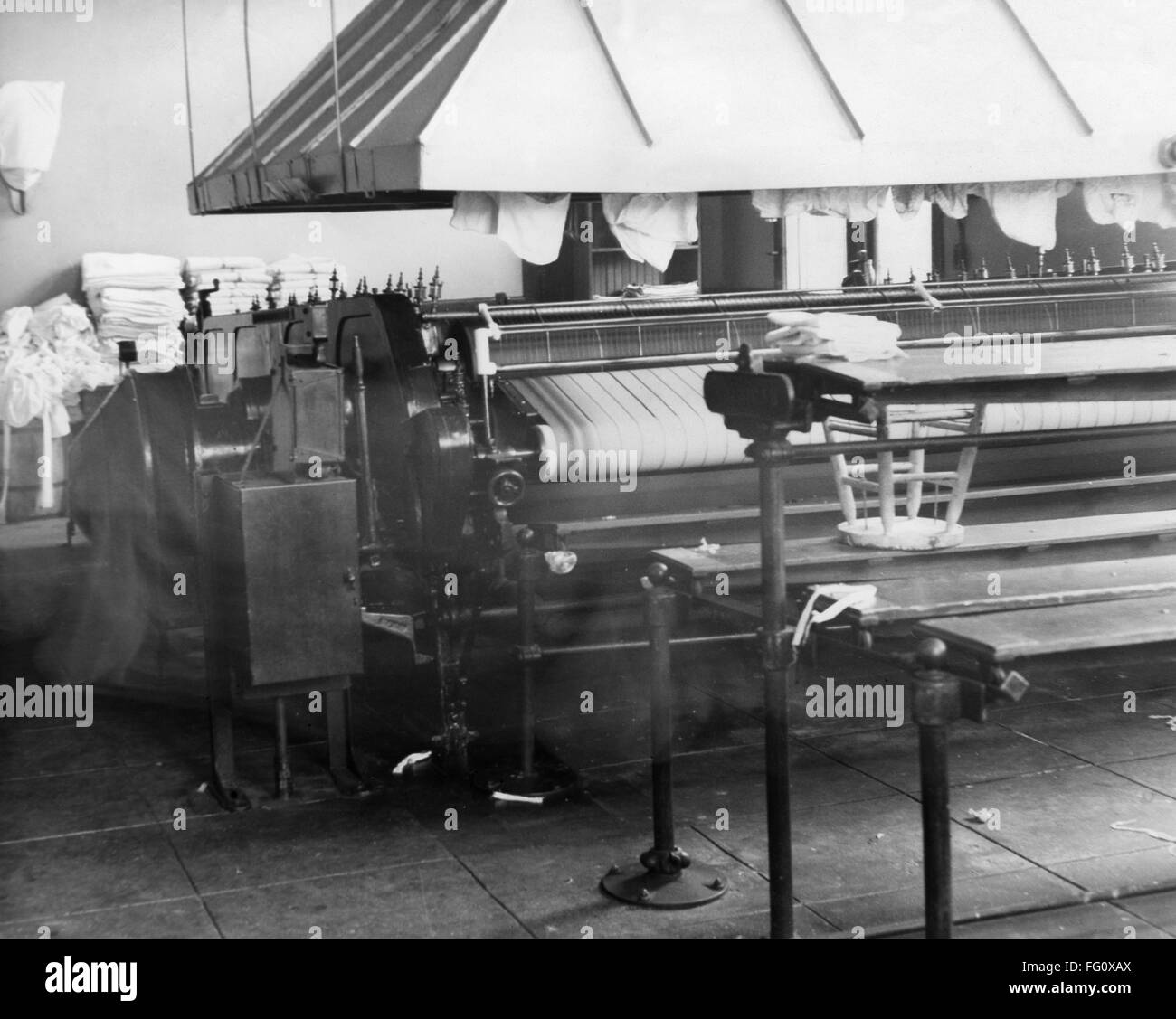 ELLIS ISLAND, c1940. /nLaundry and equipment facilities at Ellis Island
