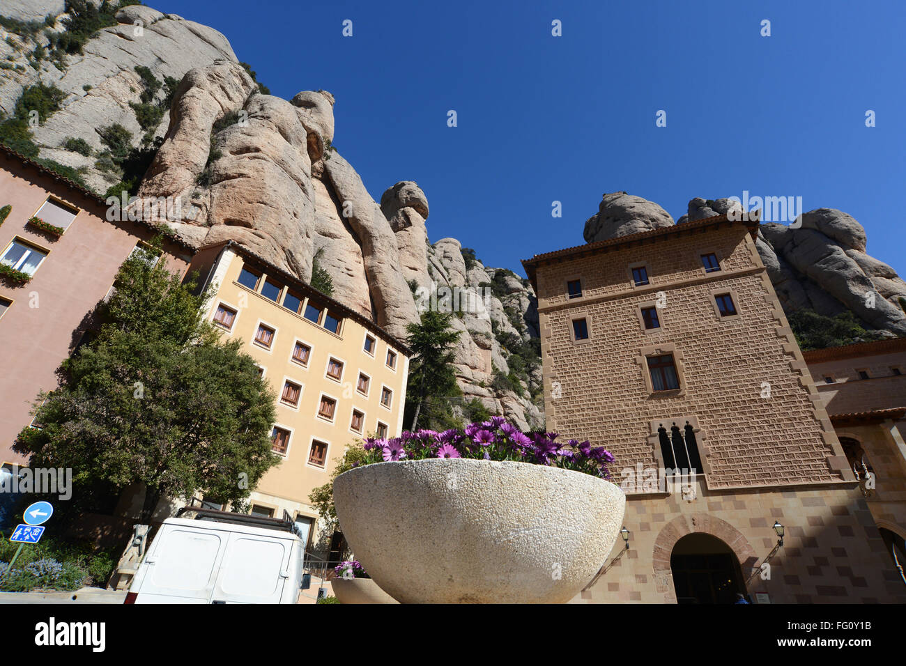 Montserrat monastery near Barcelona, Spain. Stock Photo