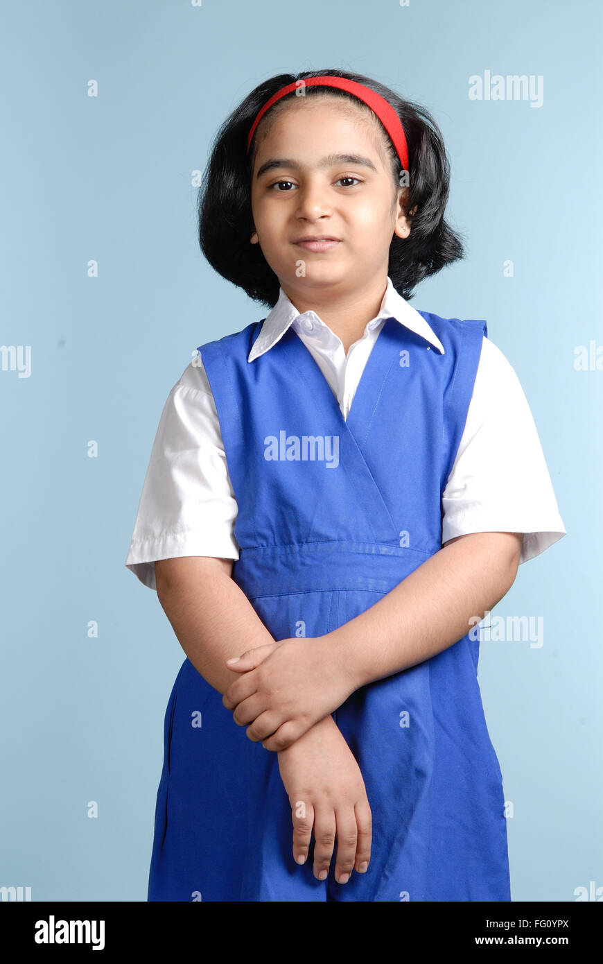 South Asian Indian girl in school uniform MR 719B Stock Photo Alamy