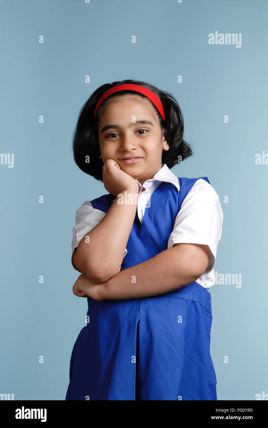 South Asian Indian girl in school uniform MR# 719B Stock Photo