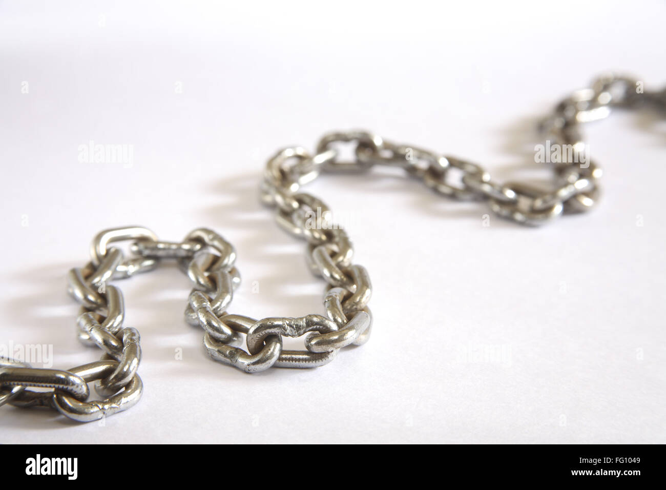 Concept , janjer or chain in twisting shape on white background Stock