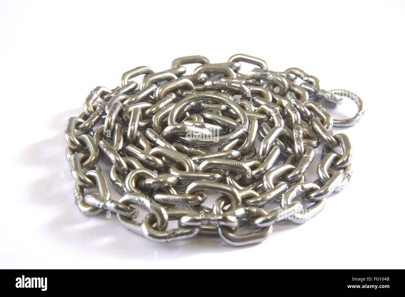 Concept , janjer chain in round shape on white background Stock Photo
