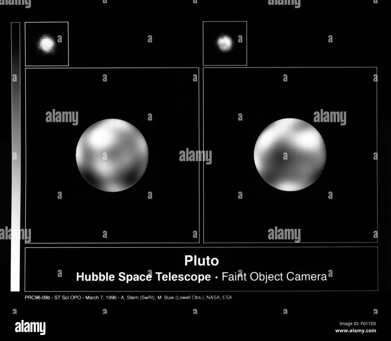 PLUTO HUBBLE VIEW, 1996. /nView of Pluto photographed by the Hubble