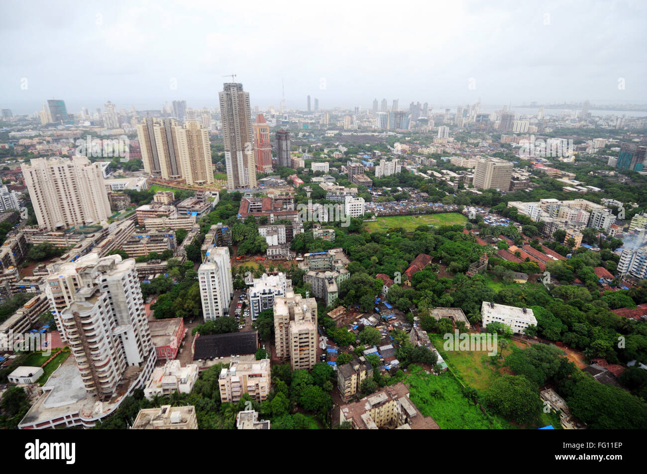 aerial view of parel lalbaug ; Bombay Mumbai ; Maharashtra ; India ...