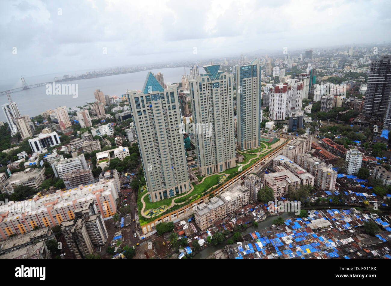 aerial view of prabhadevi skyline ; Bombay Mumbai ; Maharashtra Stock ...