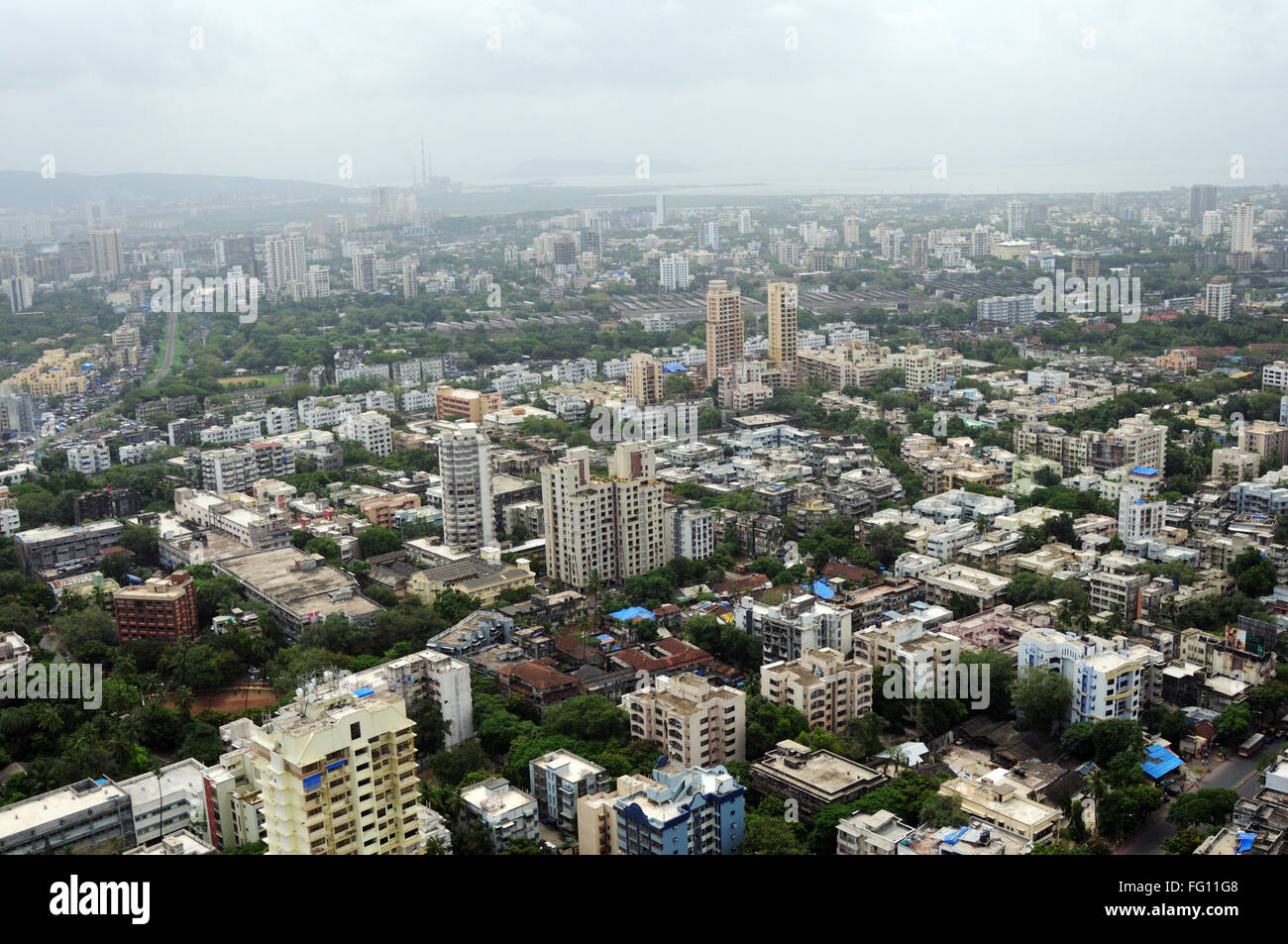 aerial view of mahim and matunga ; Bombay Mumbai ; Maharashtra ; India ...