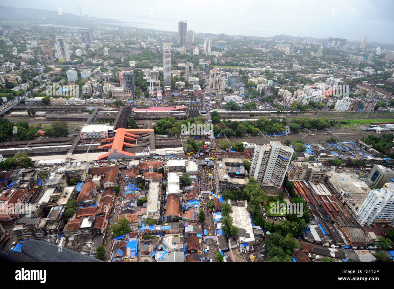aerial view of Dadar ; Bombay Mumbai ; Maharashtra ; India Stock Photo